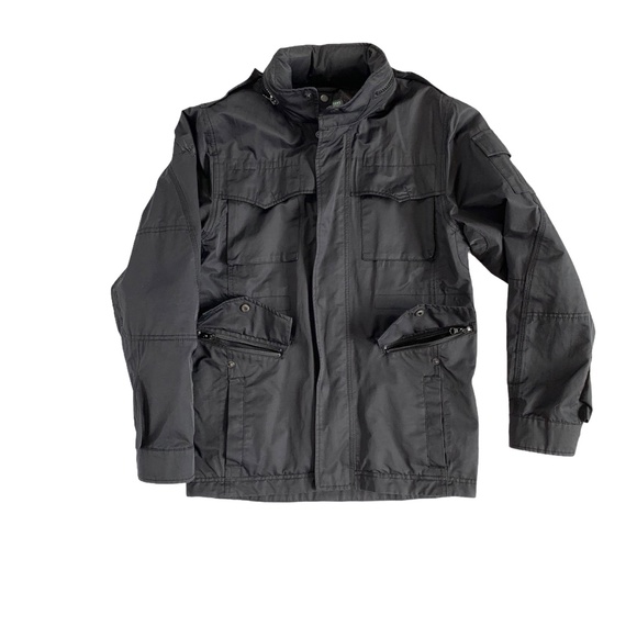 I.Spiewak & Sons Black Field Jacket Pocket Front Hooded Cargo Adventure… - Picture 3 of 7